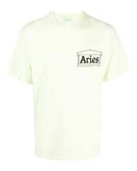 Мужская мятная футболка с круглым вырезом с принтом от Aries