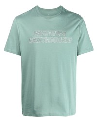Мужская мятная футболка с круглым вырезом с принтом от Armani Exchange