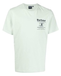 Мужская мятная футболка с круглым вырезом с принтом от Barbour