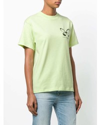Женская мятная футболка с круглым вырезом с принтом от Golden Goose Deluxe Brand