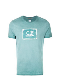 Мужская мятная футболка с круглым вырезом с принтом от CP Company