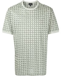 Мужская мятная футболка с круглым вырезом с принтом от Giorgio Armani
