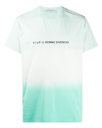 Мужская мятная футболка с круглым вырезом с принтом от Givenchy