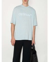 Мужская мятная футболка с круглым вырезом с принтом от Off-White