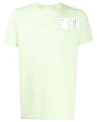 Мужская мятная футболка с круглым вырезом с принтом от Helmut Lang