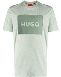 Мужская мятная футболка с круглым вырезом с принтом от Hugo