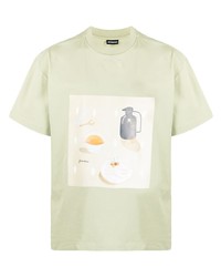 Мужская мятная футболка с круглым вырезом с принтом от Jacquemus