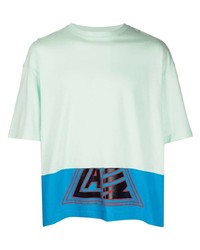 Мужская мятная футболка с круглым вырезом с принтом от Lanvin