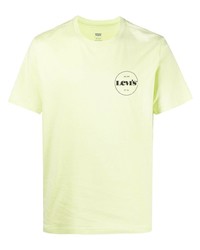 Мужская мятная футболка с круглым вырезом с принтом от Levi's