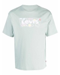Мужская мятная футболка с круглым вырезом с принтом от Levi's