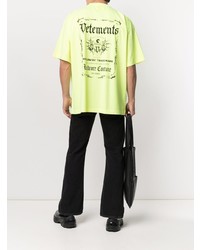 Мужская мятная футболка с круглым вырезом с принтом от Vetements