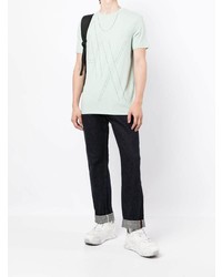 Мужская мятная футболка с круглым вырезом с принтом от Armani Exchange