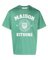 Мужская мятная футболка с круглым вырезом с принтом от MAISON KITSUNÉ