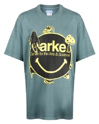 Мужская мятная футболка с круглым вырезом с принтом от MARKET