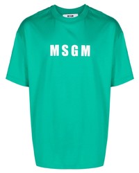 Мужская мятная футболка с круглым вырезом с принтом от MSGM