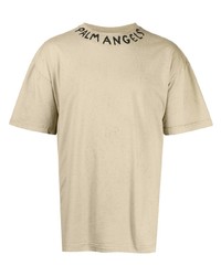 Мужская мятная футболка с круглым вырезом с принтом от Palm Angels