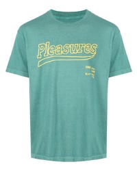 Мужская мятная футболка с круглым вырезом с принтом от Pleasures