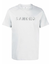 Мужская мятная футболка с круглым вырезом с принтом от Sandro