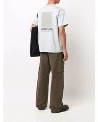 Мужская мятная футболка с круглым вырезом с принтом от Helmut Lang