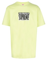 Мужская мятная футболка с круглым вырезом с принтом от Supreme