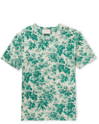 Мятная футболка с круглым вырезом с цветочным принтом