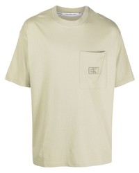 Мужская мятная футболка с круглым вырезом от Calvin Klein Jeans