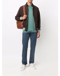 Мужская мятная футболка с круглым вырезом от Canali