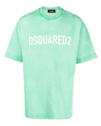 Мужская мятная футболка с круглым вырезом от DSQUARED2