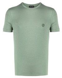 Мужская мятная футболка с круглым вырезом от Giorgio Armani