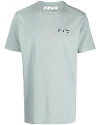 Мужская мятная футболка с круглым вырезом от Off-White