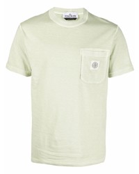 Мужская мятная футболка с круглым вырезом от Stone Island