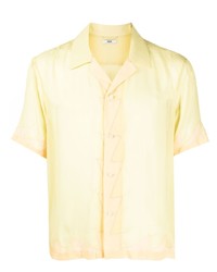 Мужская мятная шелковая рубашка с длинным рукавом от Bode