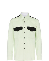Мужская мятная шерстяная рубашка с длинным рукавом от Calvin Klein 205W39nyc