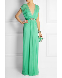 Мятное вечернее платье от Jenny Packham