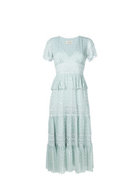 Мятное кружевное платье-миди от Temperley London