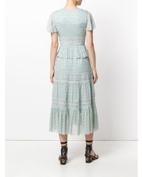 Мятное кружевное платье-миди от Temperley London