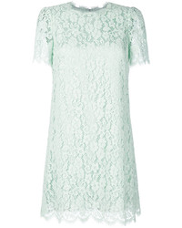 Мятное кружевное платье с вышивкой от Dolce & Gabbana