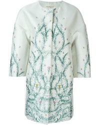 Женское мятное пальто с цветочным принтом от Giambattista Valli