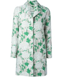 Женское мятное пальто с цветочным принтом от P.A.R.O.S.H.