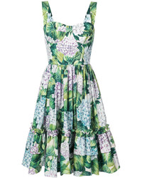 Мятное платье с принтом от Dolce & Gabbana