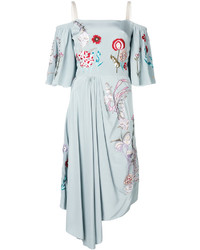 Мятное шелковое платье-миди от Temperley London