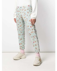 Мятные брюки чинос с принтом от Gucci
