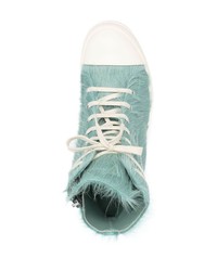 Мужские мятные высокие кеды от Rick Owens