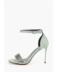 Мятные замшевые босоножки на каблуке от Diora.rim