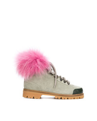 Женские мятные замшевые ботинки на шнуровке от Mr & Mrs Italy