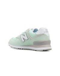 Женские мятные замшевые низкие кеды от New Balance