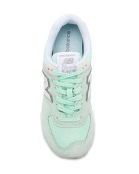 Женские мятные замшевые низкие кеды от New Balance