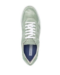 Мужские мятные замшевые низкие кеды от Jacob Cohen