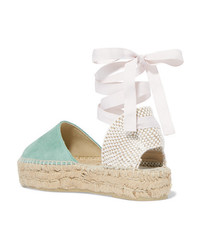 Женские мятные замшевые эспадрильи от Manebi