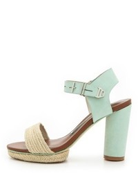 Мятные кожаные босоножки на каблуке от Matt Bernson